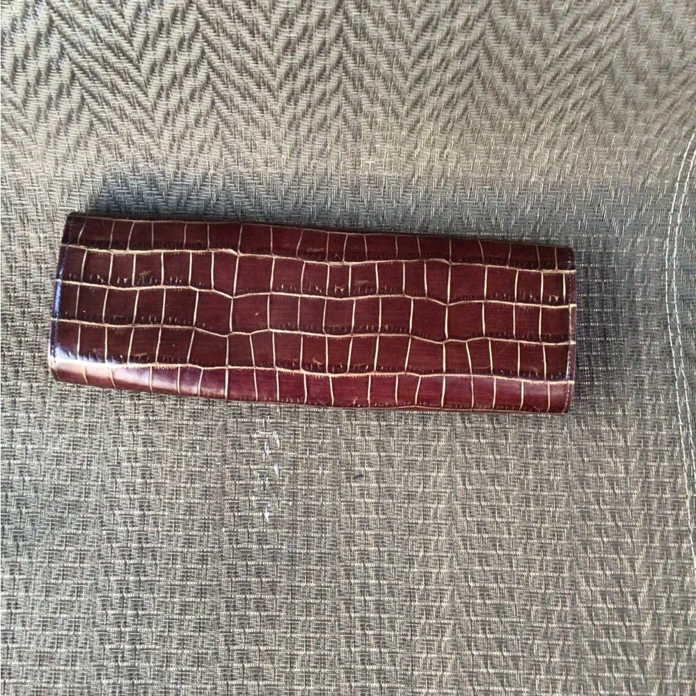 Abas Brown/Gold Alligator Leather Cylinder Clutch